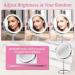 8'' Rechargeable Lighted Makeup Vanity Mirror with 1X/10X Magnification - Touch Sensor Dimming, 3 Colors, 360 Rotation - Cordless - Buy Online on GoSupps.com