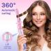Automatic Curling Iron - Ceramic Hair Curler with Temperature Display 5.1" Heat Pipe - Pink Sunse | International Shipping - Buy Online on GoSupps.com