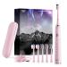 JTF Electric toothbrush with 6 brush heads and travel case wireless quick charging and long service life smart timer 5 modes sound toothbrush pink mother's day gift pink
