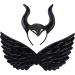 hgnxa Kids Black Devil Wing Ox Horn Headband Halloween Evil Queen osplay Props Hairband - Buy Online on GoSupps.com