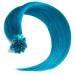 Turquoise bonding extensions made of 100% remy real hair 25 0.5g 50cm smooth strands - long hair with keratin bondings U -tip as hair extension and hair compression in the color #705TURKIS