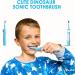 Dinosaur Electric Toothbrush for Kids | Sonic Toothbrush with Timer & Reminder | Rechargeable | Ages 3-12 | 5 Modes | Blue | Includes 4 Brush Heads & Wall-Mounted Holder - Buy Online on GoSupps.com