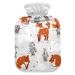 Cute foxes and rabbits hot water bottle with cover soft warm for winter bed hand neck and shoulders 1 l
