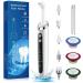 Tooth Polisher Electric Teeth whitening Cleaning for Plaque Stain Removal Yellow Teeth Teeth Polisher Stain Remover Tool with 5 Brush Heads&3 Polish Paste Tooth Polishing kit After Teeth Cleaning