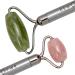 GEM PWR Rose Quartz + Jade Roller for Face and Neck Massage - Dual Gemstones with Steel Handle and Travel Bag for Minimizing Wrinkles and Puffiness, Restoring Skin's Elasticity and Radiance - Buy Online on GoSupps.com