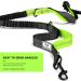 SHINE HAI Retractable Hands Free Dog Leash with Dual Bungees for 2 Dogs Adjustable Waist Belt Reflective Stitching Leash for Running Walking Hiking Jogging Biking Black - Green Green/Black For 2 Dog - Buy Online on GoSupps.com