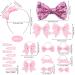 Bekecidi 20-Piece Bow Hairdress Set - Pink Sequin Hair Clips & Rubber Bands for Girls - Buy Online on GoSupps.com