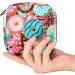 Menstruation Pad Bag with Zipper | Stylish Women's Tampon & Napkin Bag in Sweet Donut Pink & Green - Buy Online on GoSupps.com