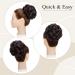 Silk-Co Hairpiece with Elastic Band - Wavy Soft Bun Hair Extensions 55g Dark Brown Curly Thickening Messy Bun Updo - Buy Online on GoSupps.com