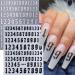 Buy 3D English Alphabet Number Nail Stickers - 8 Sheets Self-Adhesive Nail Decals in Black White Gold & Silver | DIY Nail Art for Women - Buy Online on GoSupps.com