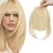 SEGO Pony Hairpiece Extensions Clip in Fringe Bangs One Piece Front Hair Extension straight like human hair Bleached Blonde