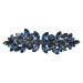Faship Gorgeous Navy Blue Rhinestone Crystal Floral Hair Barrette Clip