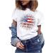 Patriotic Shirts for Women Trendy Short Sleeve 4Th of July Independence Day Going Out Tops America Flag Graphic Tees Summer Shirts for Women-white Small