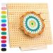 12" Crochet Blocking Board Bamboo Wooden Knitting Crochet Board for Granny Squares, Full Kit with 8pcs Stainless Steel Rod Pins and 12 colors of wools, Excellent Gifts for Granny Squares Lovers