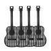 KKRAUS 4 Pack Plastic Guitar Fly Swatter Durable Manual Fly Swatters Long Handles Swat Set for Indoors Outdoor Mosquito Bee Spiders Flyswatter Black