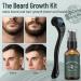 Professional Beard Growth Kit with Beard Roller, Serum, Balm, Scissors & Storage Bag - Perfect Gift for Men - Buy Online on GoSupps.com