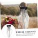 FRCOLOR Bridal Hair Accessories Bow- Knot Hair Clip Bridal Hairpins Hair Barrette Bow Headdress Bachelorette Party Veil Tiara for Girls Bow-knot Hair Clip Bride Decorate Wedding Iron - Buy Online on GoSupps.com
