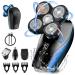 ATEEN Head Shaver, Wet & Dry Electric Razor for a Perfect Bald Look, 5D Floating Smooth Shave Grooming Kit for Bald Men, Anti-Pinch Shaver for Men Cordless Rechargeable - LED Display - Lavender