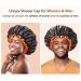 Mikimini Black Shower Hoods 2-Pack | Double-Layer Waterproof Bathing Hair Cap | Soft & Comfortable PEVA | Cute Stretchy Medium Size Black & Orange - Buy Online on GoSupps.com
