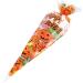 VDL Pack of 100 Halloween Sweet Cones Pumpkin themed Clear Treat Bags with Twist Ties (16x30cm) - Buy Online on GoSupps.com