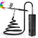 Cordless Airbrush Kit with Compressor  32PSI Handheld Mini Air Brush Gun Set  Portable High Pressure Air Brushes for Painting  Tattoo  Nail Art  Mode  Makeup  Cake  Barber Black