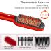 2-in-1 Hair Straightener Brush & Curler - Negative Ion Heated Comb with 5 Temp Settings | Fast Heating Anti-Scald Design (Red) - International Shipping Available - Buy Online on GoSupps.com