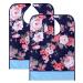 BTSKY 2 Pcs Waterproof Reusable Adult Bibs - Washable Mealtime Protector Bib Clothing Protector with Crumb Catcher (Flowers)