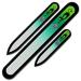 Mont Bleu Set of 3 Cats Crystal Nail Files hand decorated with crystals from Swarovski - Hand Made Czech Tempered Glass Lifetime Guaranty Fern Green