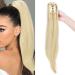 55 cm claw on ponytail extensions curly clip in ponytail wavy curly synthetic hair extension hair extension braid hair part ponytail for women golden mix bleached blonde