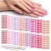 DANNEASY 16 Sheets Nail Polish Stickers Solid Color Full Nail Wraps Self Adhesive Nail Polish Strips for Women Acrylic Nail Art with 1pc Nail File  Cuticle Stick (Pink Red) Pink  Red Series