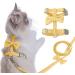 Cat Vest Harness and Leash, Cat Harness Escape Proof Escape Proof Mesh Breathable Adjustable Vest Harnesses for Cat H-Diagonal pull Walking with Safety Buckle BU S-L for Pet Kitten Puppy Rabbit Ferret S Yellow