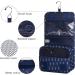 Travel Hanging Toiletry Wash Bag Makeup Cosmetic Organizer for Women Waterproof (Blue Feather) - Buy Online on GoSupps.com