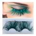 ALINT 1 Pair Eyelashes Handmade Artificial Eyelashes Makeup Special Masquerade Stage Green Super Soft Feather False Eyelashes