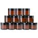 2 oz Round Glass Jars (12 Pack) - Empty Cosmetic Containers with Inner Liners, black Lids and Glass Sample Jars with lables (Amber) by THETIS Homes 12 Count (Pack of 1) Amber