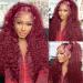 360 Burgundy Lace Front Wigs Human Hair 20 Inch Glueless Wigs Human Hair Pre Plucked With Baby Hair Kinky Curly Colored Wine Red Wig 99J Burgundy HD Transparent 360 Full Lace Human Hair Wigs for Women 360 Human Hair Lace...