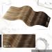 Moresoo Balayage Clip-In Hair Extensions - Real Remy Hair Ombre Dark Brown to Ash Blonde 7pcs/120g 40cm #4/10/16 - Buy Online on GoSupps.com