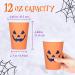 Confettiville Halloween Disposable Paper Party Cups Bulk 50 Pack Leak-Resistant 12 oz Hot and Cold Cups for Restaurants and Parties Jack-O-Lantern Black & Orange - Buy Online on GoSupps.com