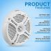 Pyle Dual 6.5 Waterproof Marine Speakers for Onboard Entertainment System - White, Standard Packaging - Buy Online on GoSupps.com