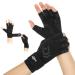 DISUPPO Arthritis Gloves with Wrist Straps Women and Men Compression Gloves for Relieve Hand Pain Carpal Tunnel RSI Rheumatoid Tendonitis Fingerless Gloves for Typing & Daily Work(Black M) Medium Black