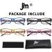 JM 4 Pack Women's Reading Glasses - Spring Hinge Fashion Pattern Readers in Mixed Colors - 3.5x Magnification - Buy Online on GoSupps.com