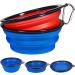 Vivifying 1000ml Foldable Dog Bowl - 2PC Silicone Travel Feeding Bowls for Dogs & Cats (Red+Blue) - Perfect for Pets on the Go - Buy Online on GoSupps.com