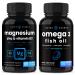 NutraChamps Magnesium Zinc & Vitamin D3 Capsules and Omega 3 Fish Oil Capsules 2 Pack Bundle