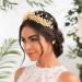 IYOU Bridal Wedding Headband Crown Gold Leaf Hair Bands Tiara Pearl Crystal Bridesmaid Bride Hair Accessories for Women - Buy Online on GoSupps.com
