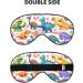 Buy Colorful Cartoon Dinosaur Print Eye Mask - Adjustable Light Blocking Sleep Mask for Adults - Perfect for Deep Rest Unisex Design - Buy Online on GoSupps.com