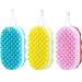 3 Pieces Soft Bath Foam Sponge Exfoliating Body Shower Sponge Double-Sided Fiber Sponges for Women and Men Body Cleaning Supplies (Yellow Red Blue)