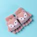 Kids Puppy Flip Top Knitted Half Finger Gloves | Toddler 3-8 Yrs | Fox/Pink - Buy Online on GoSupps.com