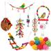 Bird Toys 17 Pcs Bird Parakeet Swing Chewing Hanging Toys Climbing Ladder Coconut Bird Cage Toys Suitable for Cockatiels,Conures,Finches,Budgie,Love Birds