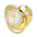 Buy Exquisite Golden Crown Letter J Rhinestone Pacifier with Chain Clip - International Shipping Available - Buy Online on GoSupps.com