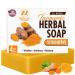 Turmeric Soap Bar for Face & Body - All Natural Turmeric Skin Soap - Turmeric Face Soap Reduces Acne Brightens Scars & Cleanses Skin - 4 Oz Turmeric Bar Soap for All Skin Types Made in USA