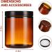 12 Pack 8 oz Amber Glass Jars with Lids - Round Empty Containers for Scrubs, Lotions, Cosmetics - Travel Storage Jar Set with White Liners, Black Lids, Labels, and Spatulas - Buy Online on GoSupps.com